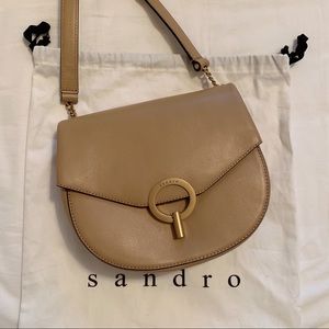 Sandro Pepita leather crossbody bag